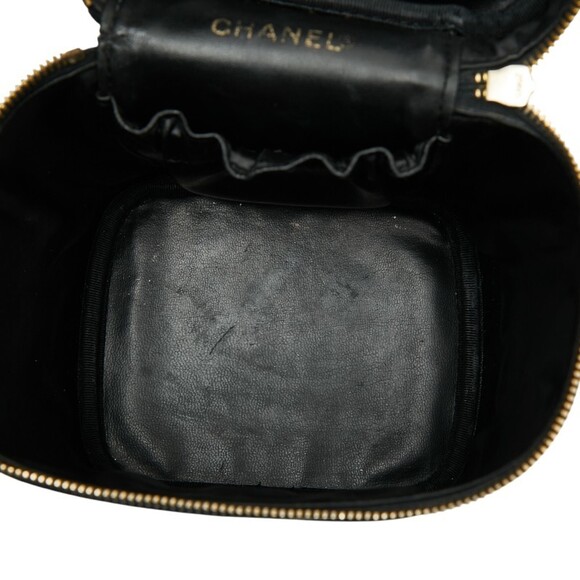 CHANEL Black Caviar Leather Logo Vanity Bag - Picture 9 of 12